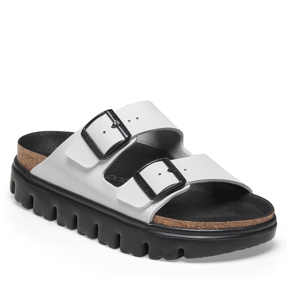 Birkenstock White Two-Strap Platform Sandal